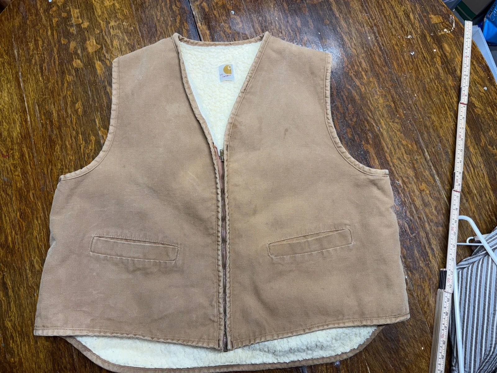 Vintage 1970s Carhartt Union Made Sherpa Lined Vest Men’s XXL (fits XL) USA