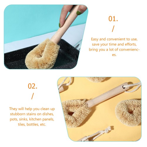 2Pcs Kitchen Cleaning Brush Dish Brush Kitchen Scrub Brush for Pot Pan Water - Picture 4 of 10