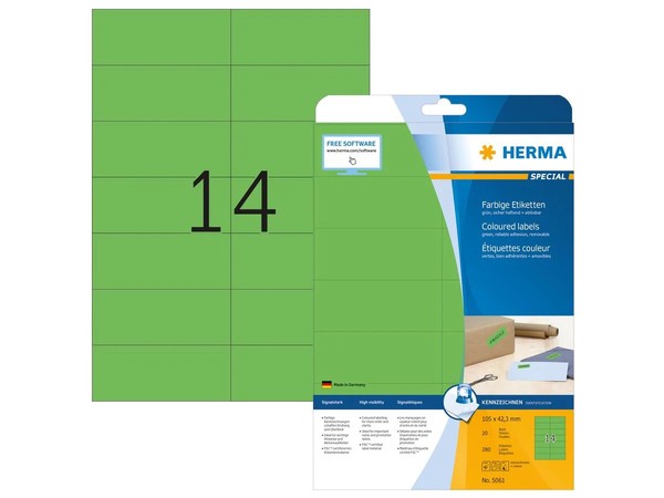 Herma Universal-Etiketten Special, 105 X 42,3 Mm, GrüN 1 Bis 40 Stk Spare 49%-image