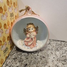 Precious Moments Pink Angel Open Ball 1999 Rare Ornament Free Shipping