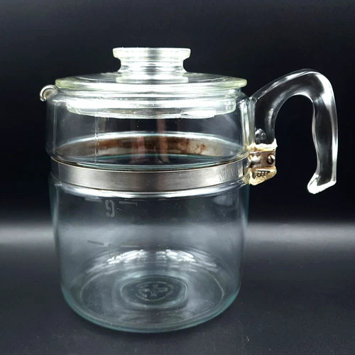PYREX - 7759 B 9 Cup Glass Percolator Coffee Vintage - Pot and Lid only