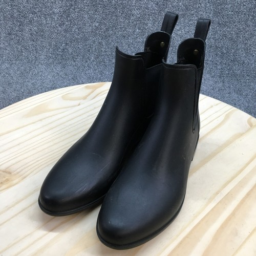 Sam Edelman Waterproof Rain Boots Womens 8 Tinsley Black Rubber Pull On Cuban - Picture 3 of 16