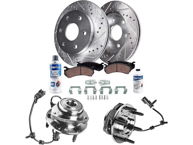 For GMC Envoy XUV Brake Pad and Rotor and Wheel Hub Kit Detroit Axle 78324DNRT