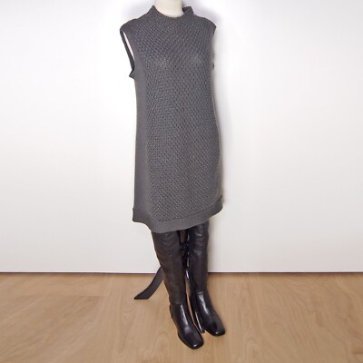 Max Mara Knit Dress Grey Wool Blend Sleeveless Mock Neck Womens Size M | eBay Max Mara Knit Dress Grey Wool Blend Sleeveless Mock Neck Womens Size M | eBay