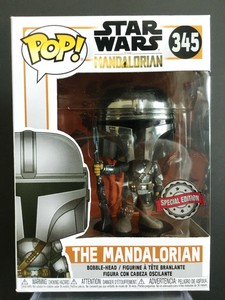 Funko Pop Star Wars 345 The Mandalorian Full Chrome Armor First Edition | eBay