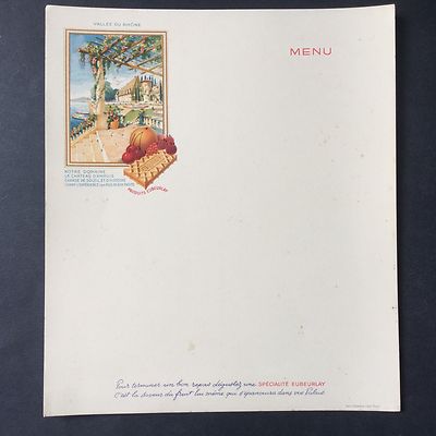 ALTES MENÜ PRODUKTE EUBEURLAY DOMAIN DU CHATEAU D'AMPUIS Imp. Ramboz Lyon