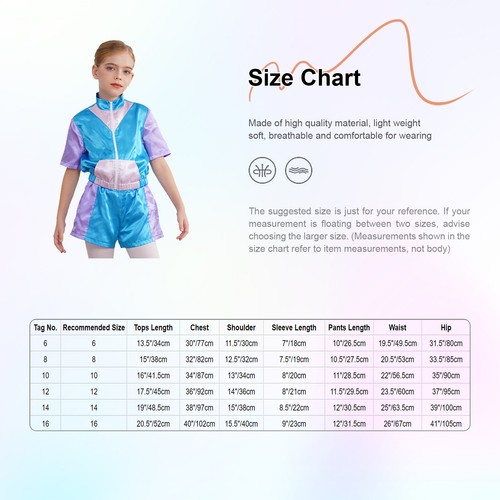 Kids Girls Suit Hip Hop Outfit Modern Set 80s Activewear Team Competition Jazz - Picture 36 of 56
