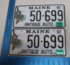 Maine License Plate Tag 2017 17 ME Antique Au...