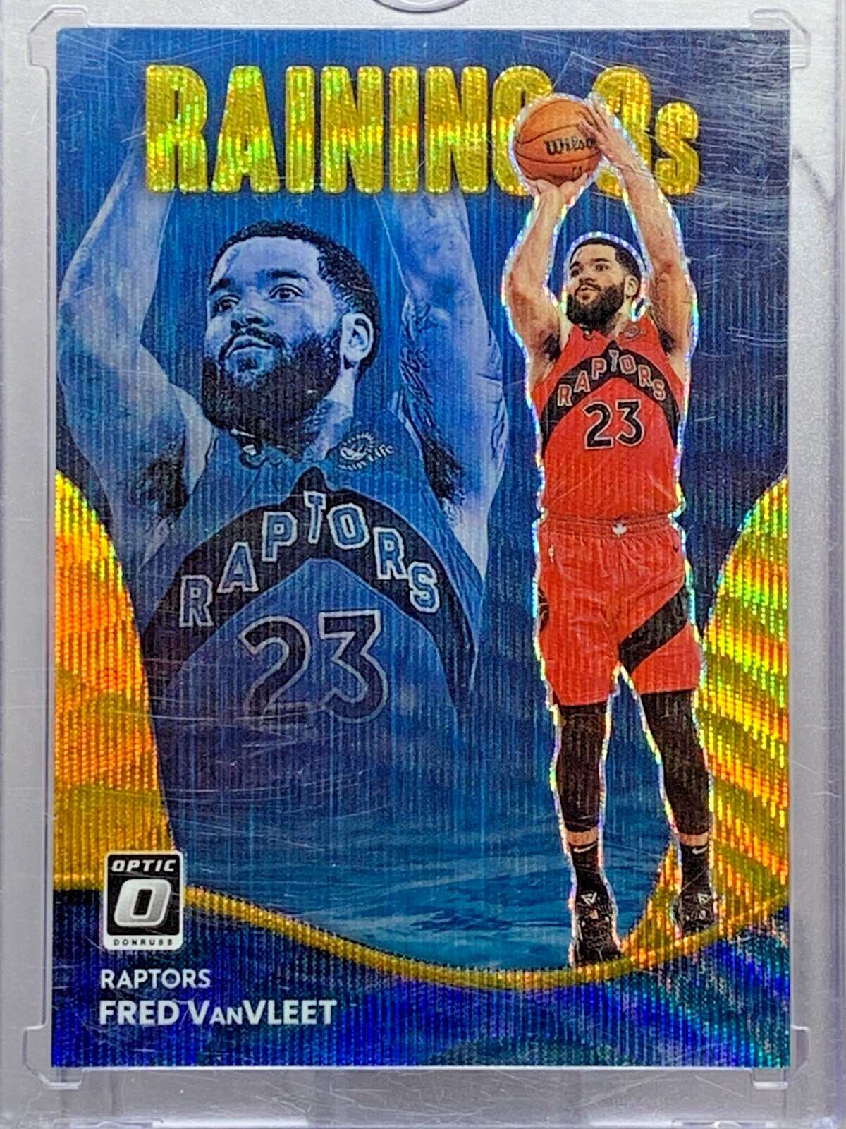 2022-23 Panini Optic #10 Fred VanVleet Raining 3s GOLD WAVE 10/10 Book End