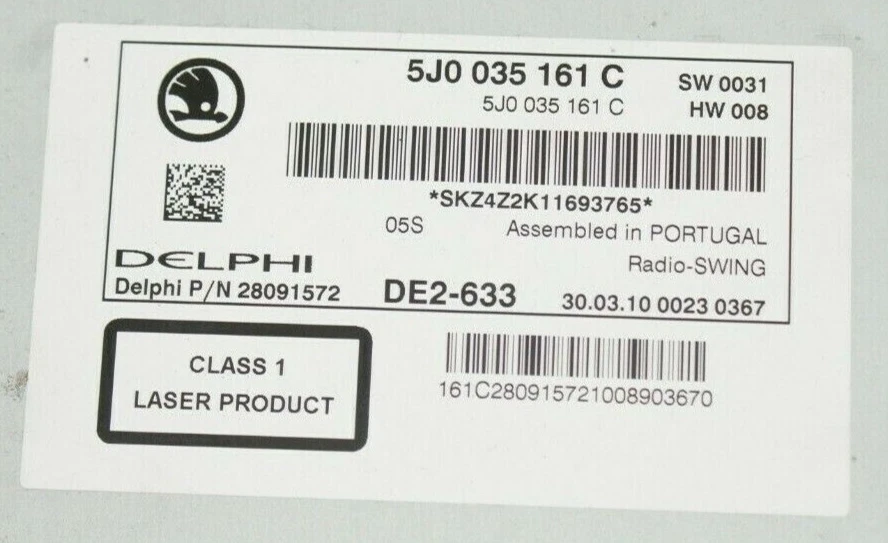 ⭐CD Radio SKODA FABIA Bj 2010 5J0035161C 5J0 035 161 C 28091572⭐ - Bild 4 von 4