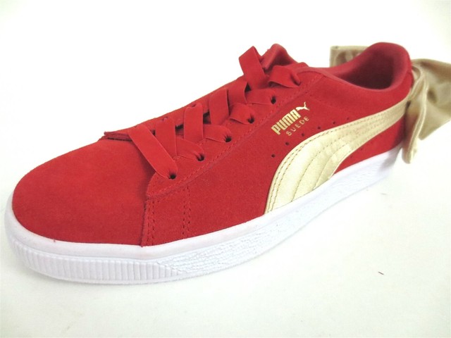 puma suede bow red
