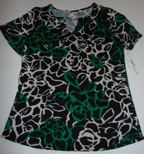 ~NWT Women's NY COLLECTION Flower Short Sleeve Top! Size S Super Cute FS:)~