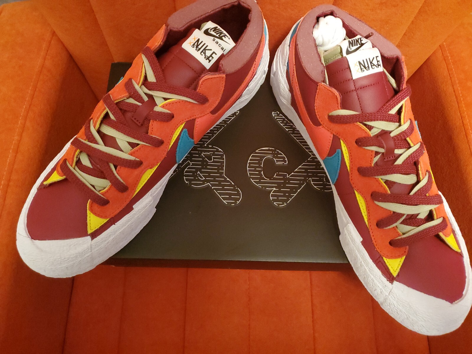 SACAI X NIKE Taglia 14 Nike Blazer Low x KAWS x sacai Team Rosso 2021 DM7901 600