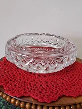 "WATERFORD" Heavy, Round  Crystal Glass Ashtray  "Stamped" - Very Nice! 