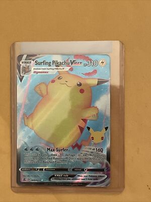 pokemon card surfing pikachu vmax Why is this suddenly being bought on eBay by everyone? : r/PokeInvesting style setup or your main portfolio 2021 Pokemon Celebrations 009 Full