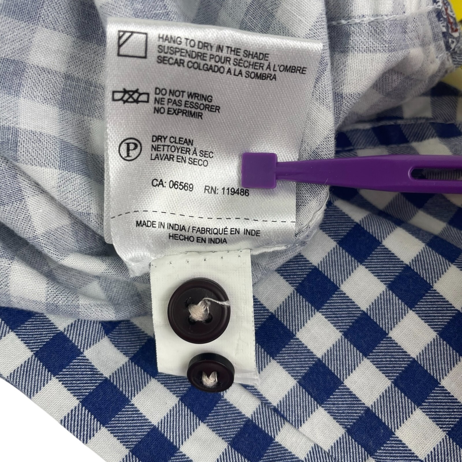 International Report Blue Gingham Button Shirt Fl… - image 12