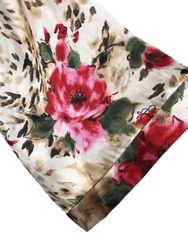 Secret Treasures Sexy Plus Size 2XL Floral Roses Belted Robe Black Lace Trim NO