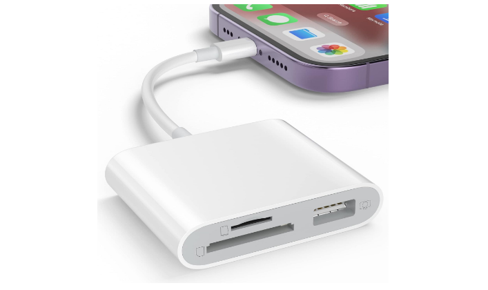 SD Card Adapter TF Memory Card Reader USB iPhone Two Way Transfer Plug & Play-image