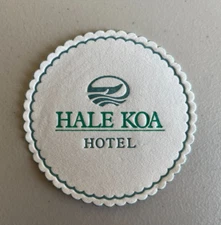 HALE KOA HOTEL Hawaii BEER COASTER  Military TiKi Bar  WAIKIKI BEACH - HONOLULU