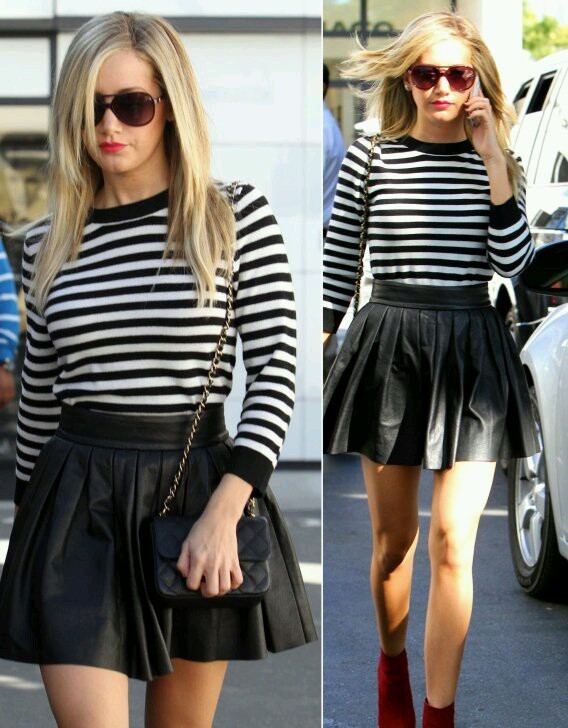 Alice + Olivia Pleat Box Leather Skirt Black Size 2 XS S | eBay