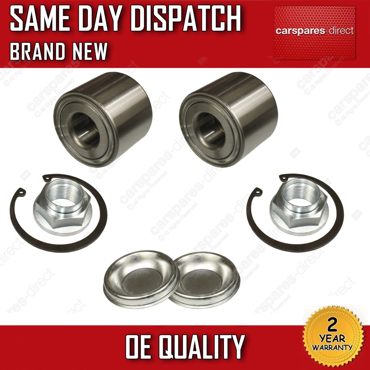 Rear Hub Wheel Bearing Kit For Peugeot 307 2001-2008 – Pair, 4-Bolt, Integrated ABS Sensor Ring
