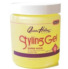 1 Queen Helene Hair Styling Gel Super Hold 9 Alcohol-Free 16 Ounce