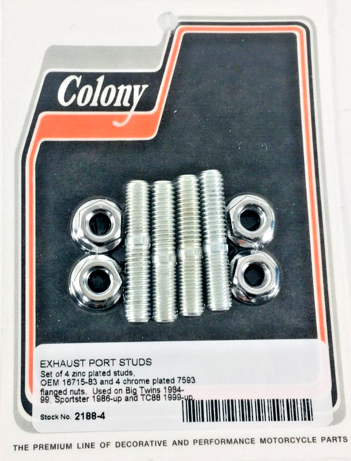 HARLEY EXHAUST PORT STUDS BIG TWIN XL TWINCAM 2188-4 | eBay