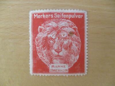 (3028) Reklamemarke - Merkers Seifenpulver Löwenkopf