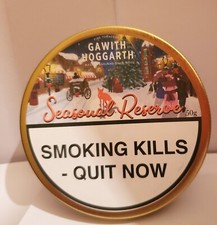 Leere runde Tabakdose Gawith Hoggarth 'Seasonal Reserve'