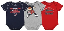 Outerstuff NFL Infant Houston Texans 3 Pack Creeper Set