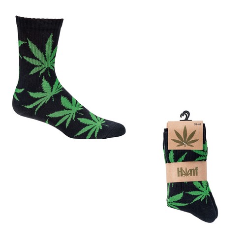 2 Paar Crew Socks "Hanf" Socken Hanfblatt Motiv Herren Damen Strümpfe grün weiss - Bild 6 von 10