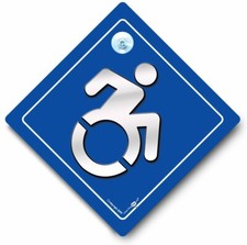 Disabled Sports Person Car Sign Suction Cup Disability Car Sign