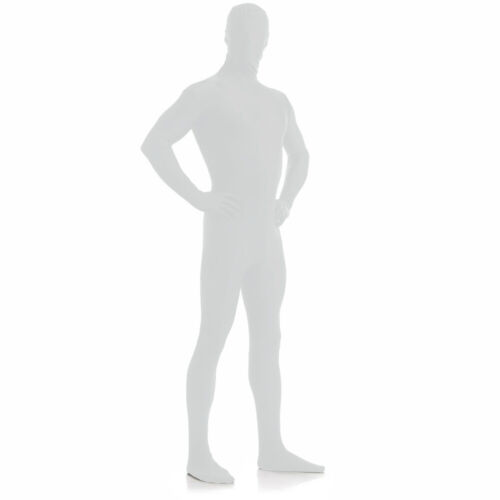 AltSkin ZENTAI SUIT - FULL BODY COSTUME - WHITE ZIPPERED STRETCH SUIT (9 Sizes!) - Picture 1 of 4