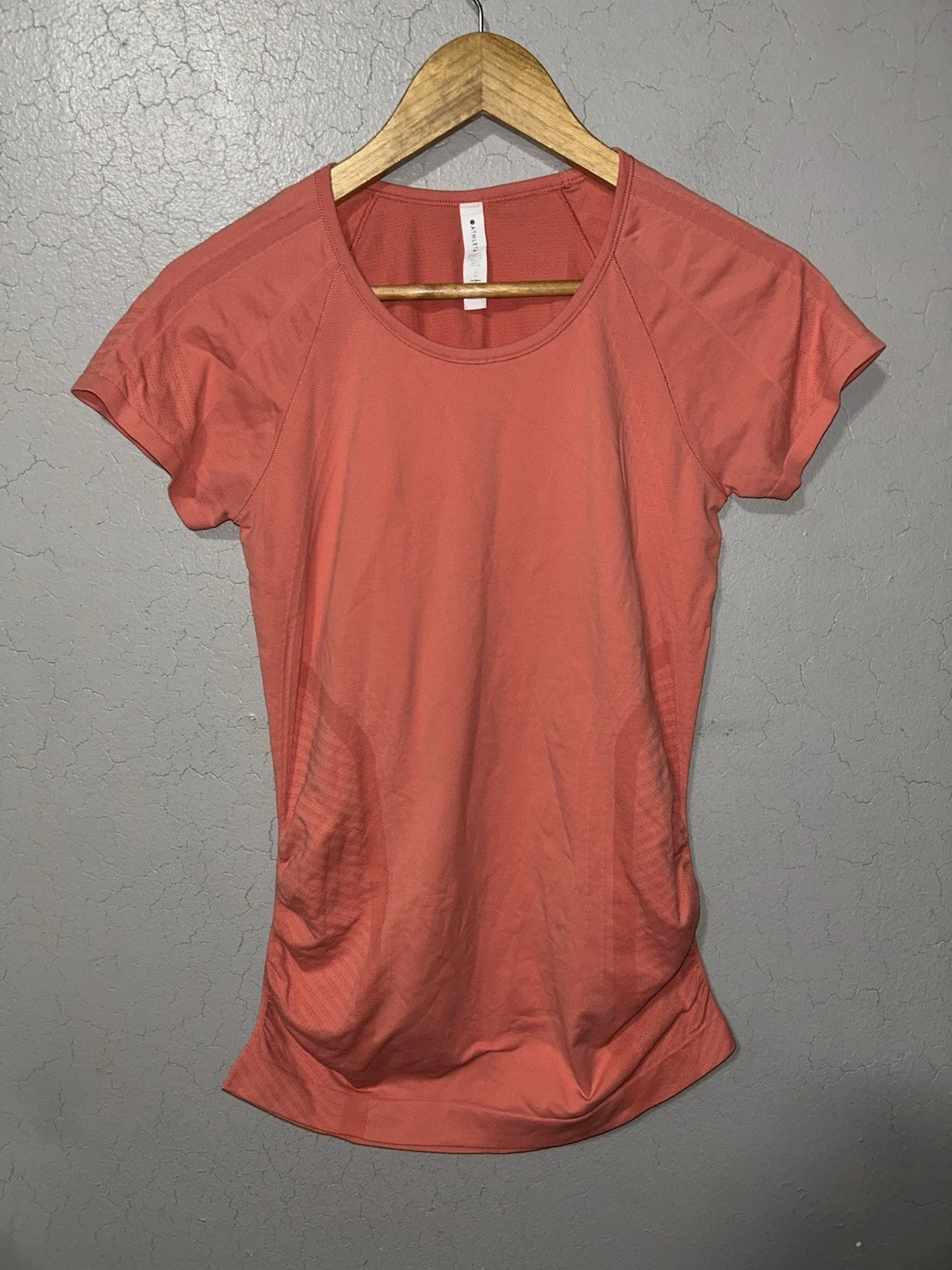 Athleta Fastest Track Tee Short Sleeve 2.0 Salmon Color Size S