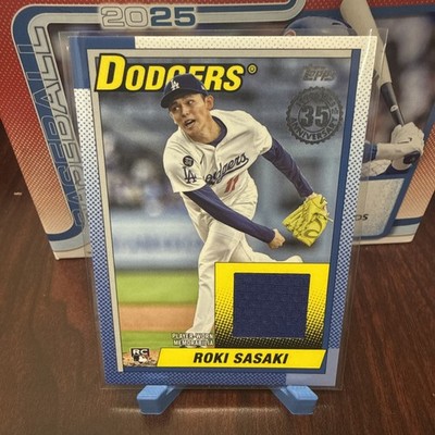 2025 Topps Update Roki Sasaki RC 1990 Topps Patch Relic Dodgers #90RU-RS