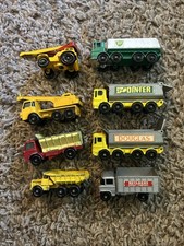 Camiones de juguete Matchbox 1969 vintage. Lote de 8. Camiones de volteo—