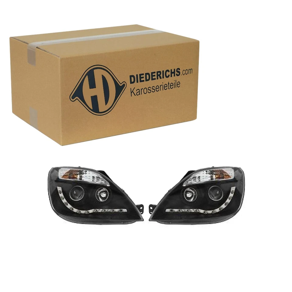 DIEDERICHS TUNING H1 SCHEINWERFER SATZ SCHWARZ passend für FORD FIESTA - Bild 2 von 4