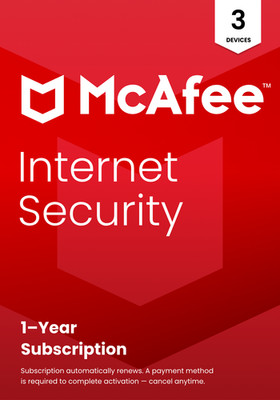 McAfee Internet Security 2026 Antivirus 3 Geräte 1 Jahr physisch eingestellte Version