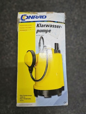 CONRAD Klarwasserpumpe 551200 Tauchpumpe Schmutzwasserpumpe 3500 l/h 200W OVP