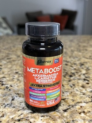 Parrox MetaBoost Extra Strength Weight Loss Capsules Akkermansia Berberine 60ct