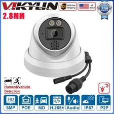 VIKYLIN 6MP IR30m Turret Security IP Camera MIC Speaker POE Outdoor Waterproof