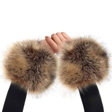 Faux Fur Wrist Cuffs- Winter Furry Bands Fox Fur Wrist Warmer,Arm Raccoon