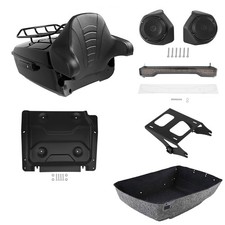 King Trunk Backrest Mount Rack Speakers Light Fit For Harley Street Glide '14-26
