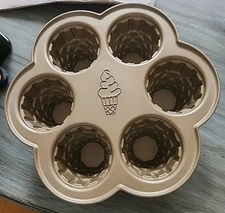 Nordic Ware Ice Cream Cone Cupcake Pan Makes 6 Multi-use  Fun Parties Cake Ice