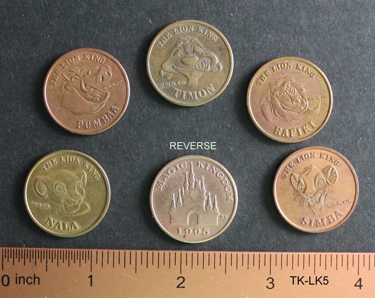 TK-LK5 - set of 5 Lion King arcade/parade tokens Disney