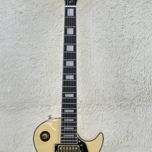 LP Milk chitarra elettrica battipenna nero 2H pickup parte oro corpo solido - Foto 7 di 14