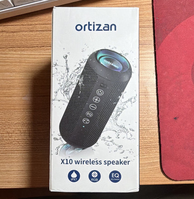 Ortizan X10 Bluetooth 5.3 Portable Speaker IPX7 24W RGB EQ USB-C Black