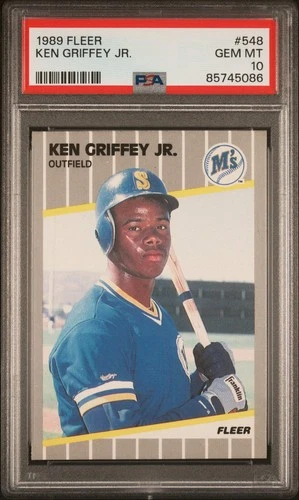Graded 1989 Fleer Ken Griffey Jr. #548 Rookie RC Baseball Card PSA 10