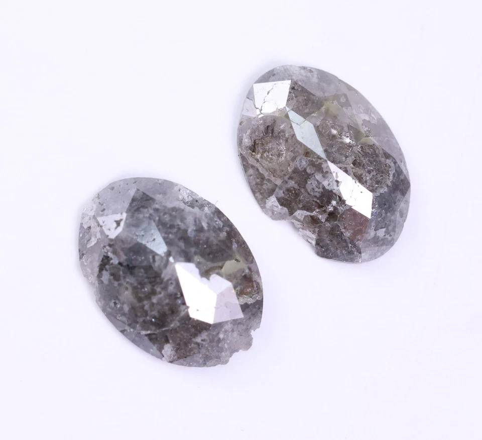 2.03 CT Salt And Pepper Diamond Natural Loose Diamond Oval Shape Diamond Pair - Image 4 of 4