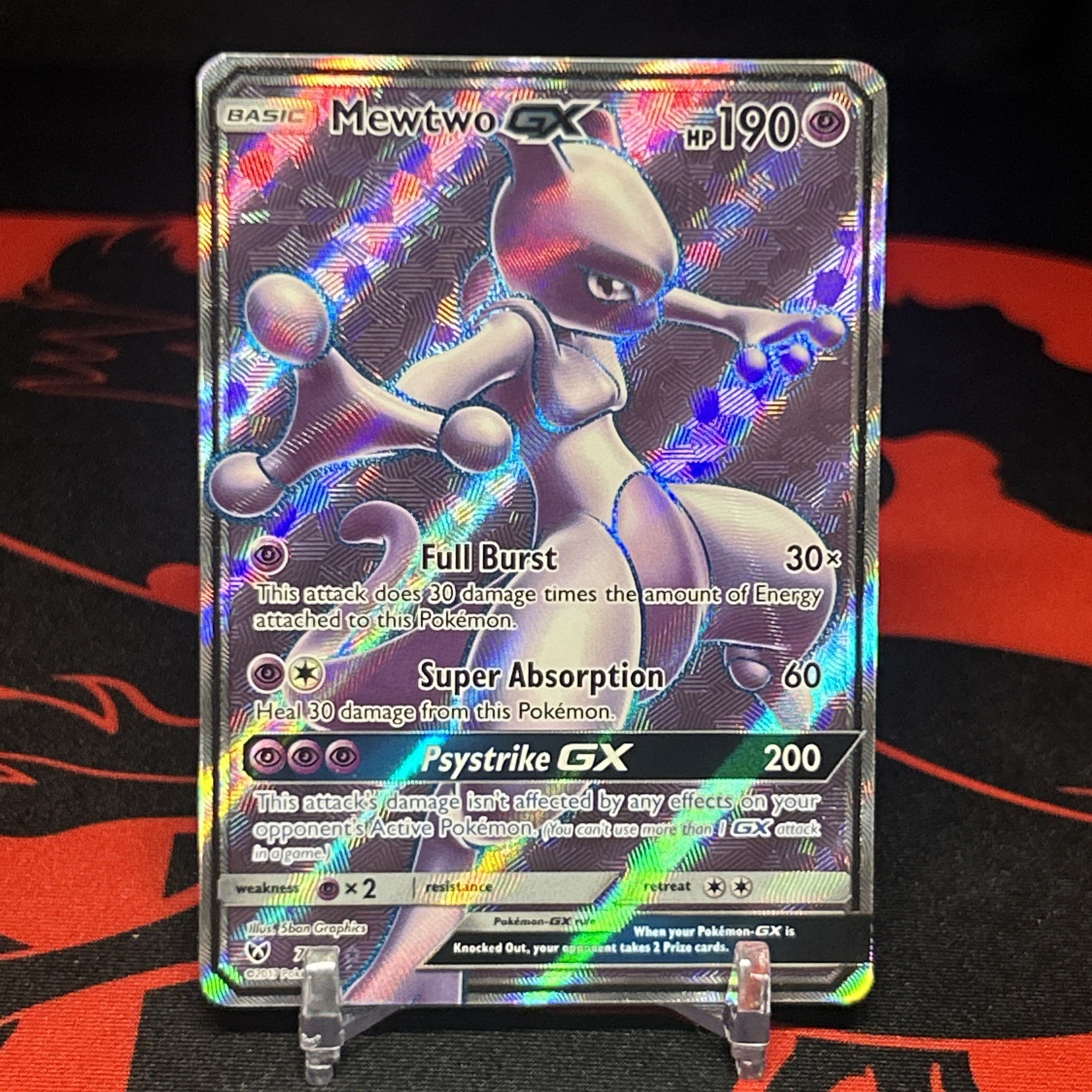 Pokemon TCG Mewtwo GX 72/73 Shining Legends Full Art Ultra Rare NM Condition